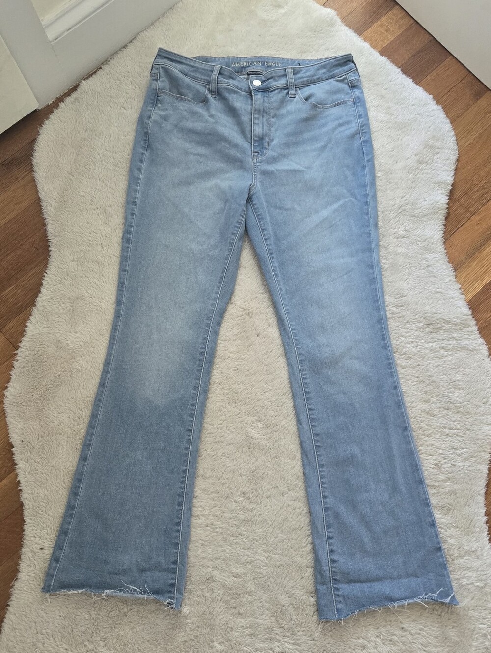 American Eagle Light Wash Blue Wide Leg Jeans